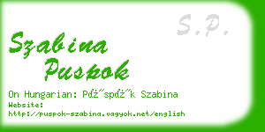 szabina puspok business card